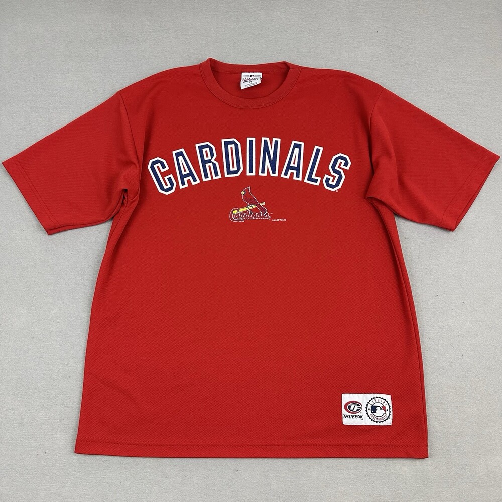 Vintage St. Louis Cardinals Shirt Men Medium Red TruFan Jersey Pullover MLB 2000